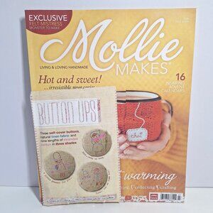 Mollie Makes Issue 7 UK Magazine 2011 DIY Crafts With Buttons Kit Mug Cosies
